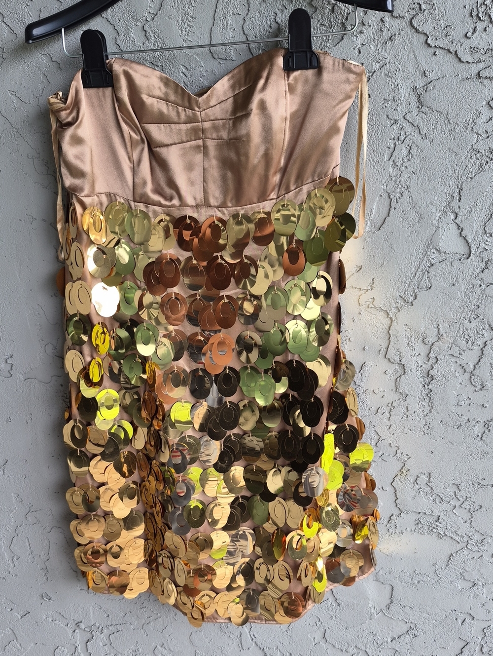 Express Gold Sequin Mini Skirt
